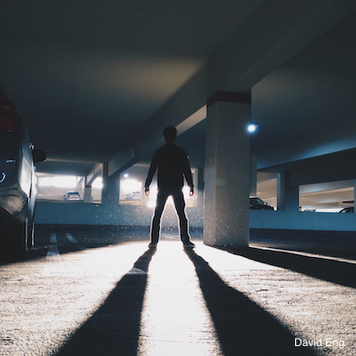 photo of student in parking structure