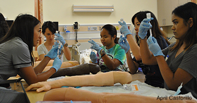 nurses practicing injections